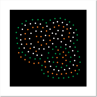 Green White Orange Dots for St Patricks Day Posters and Art